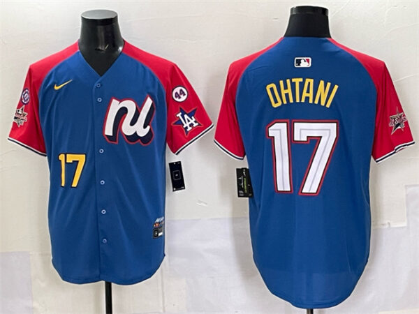 Men's National League #17 Shohei Ohtani Blue Red Alternate 2025 All-Star With Patch Edition