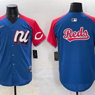 Men's National League Cincinnati Reds Team Big Logo Blue Red Alternate 2025 All-Star Edition Limited Stitched Baseball Jersey