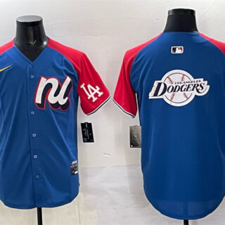 Men's National League Los Angeles Dodgers Team Big Logo Blue Red Alternate 2025 All-Star Edition Limited Stitched Baseball Jersey