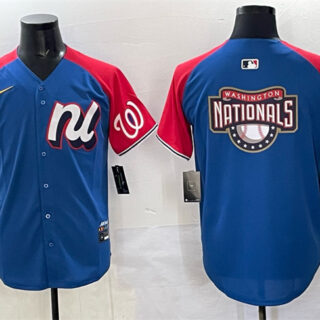 Men's National League Washington Nationals Team Big Logo Blue Red Alternate 2025 All-Star Edition Limited Stitched Baseball Jersey