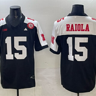 Men's Nebraska Cornhuskers #15 Dylan Raiola Black Alternate 2024 F.U.S.E. With Patch Vapor Limited Stitched Football Jersey