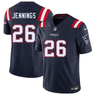 Men's New England Patriots #26 Terrell Jennings Navy 2025 F.U.S.E. Vapor Limited Stitched Football Jersey