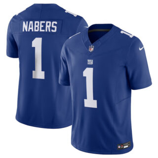 Men's New York Giants #1 Malik Nabers Blue 2024 Draft F.U.S.E. Vapor Untouchable Limited Stitched Jersey