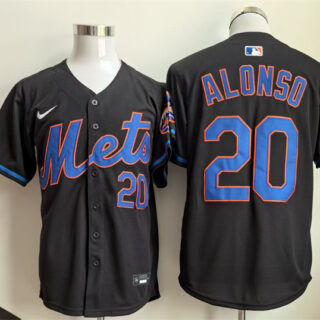 Men's New York Mets #20 Pete Alonso Black 2025 Stitched Baseball Jersey