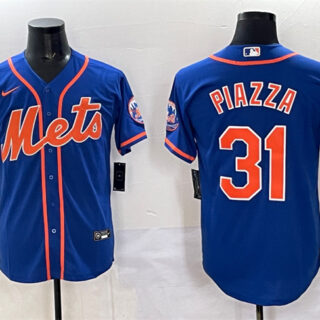 Men's New York Mets #31 Mike Piazza Blue Cool Base Stitched Baseball Jersey