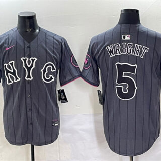 Men's New York Mets #5 David Wright Navy City Connect Stitched Baseball Jersey