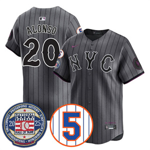Men's New York Mets #20 Pete Alonso Gold Number Retirement & Hall of Fame Jersey All Stitched