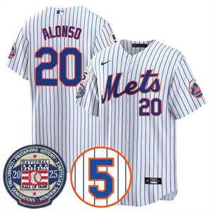 Men's New York Mets #20 Pete Alonso Gold Number Retirement & Hall of Fame Jersey All Stitched