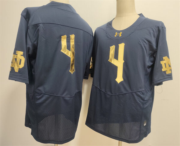 Men's Notre Dame Fighting Irish #4 Jeremiyah Love Navy Limited Stitched Jersey 1
