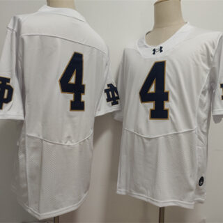 Men's Notre Dame Fighting Irish #4 Jeremiyah Love White Limited Stitched Jersey