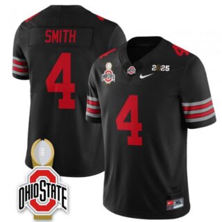 Men's Ohio State Buckeyes #4 Jeremiah Smith Black National Champions 2025 F.U.S.E. Limited Stitched Jersey
