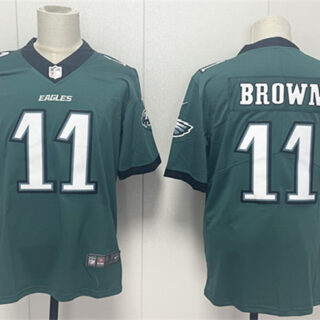 Men's Philadelphia Eagles #11 A.J. Brown Green 2024 New Vapor Untouchable Limited Stitched Football Jersey