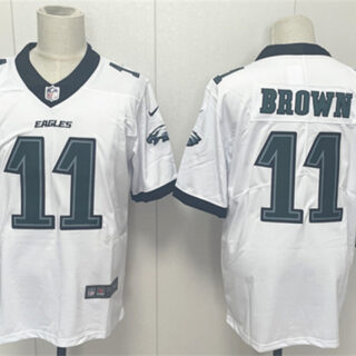 Men's Philadelphia Eagles #11 A.J. Brown White 2024 New Vapor Untouchable Limited Stitched Football Jersey