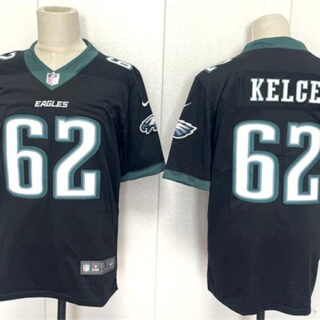 Men's Philadelphia Eagles #62 Jason Kelce Black 2024 New Vapor Untouchable Limited Stitched Football Jersey