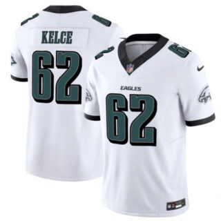 Men's Philadelphia Eagles #62 Jason Kelce White 2024 F.U.S.E. Vapor Untouchable Limited Stitched Football Jersey