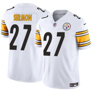 Men's Pittsburgh Steelers #27 Trey Sermon White 2025 F.U.S.E. Vapor Limited Stitched Football Jersey