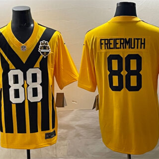 Men's Pittsburgh Steelers #88 Pat Freiermuth Gold 1933 Throwback Alternate Stitched Football Jersey