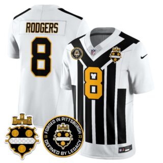 Men's Pittsburgh Steelers #8 Aaron Rodgers Alternate 1933 Throwback Limited Jersey All Stitched
