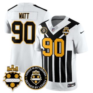 Men's Pittsburgh Steelers #90 T. J. Watt Alternate 1933 Throwback Limited Jersey All Stitched