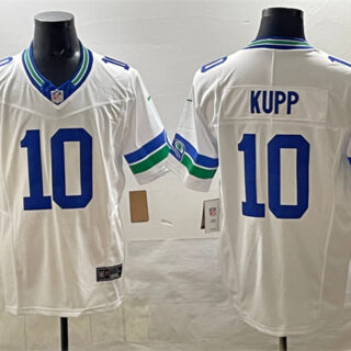 Men's Seattle Seahawks #10 Cooper Kupp White F.U.S.E Throwback Vapor Limited Stitched Football Jersey