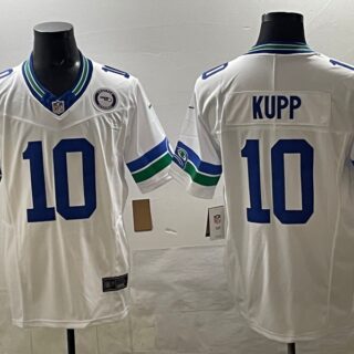 Men's Seattle Seahawks #10 Cooper Kupp White F.U.S.E Throwback Vapor Limited Stitched Football Jersey