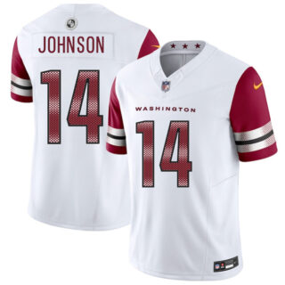 Men's Washington Commanders #14 Josh Johnson White 2025 F.U.S.E. Vapor Limited Stitched Football Jersey