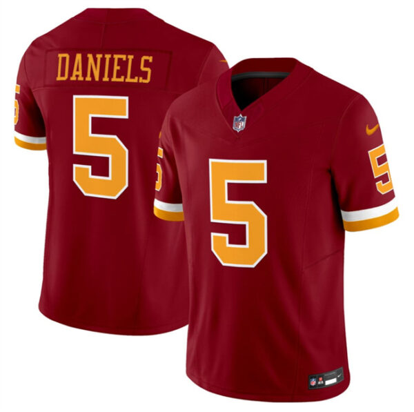 Men's Washington Commanders #5 Jayden Daniels Burgundy 2025 F.U.S.E. Throwback Limited Stitched Football Jersey
