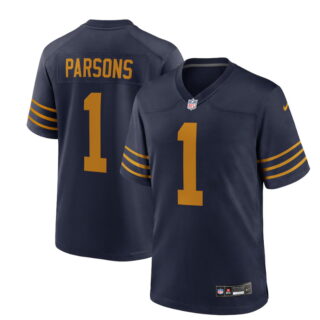 Men's #1 Micah Parsons Navy Green Bay Packers The 1923 Classic Game Jersey