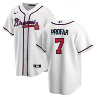 Men's Atlanta Braves #7 Jurickson Profar White 2025 Cool Base Stitched Baseball Jersey