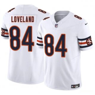 Men's Chicago Bears #84 Colston Loveland White 2025 Draft F.U.S.E. Vapor Untouchable Limited Football Stitched Jersey