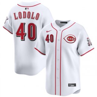 Men's Cincinnati Reds #40 Nick Lodolo White Home Limited Stitched Baseball Jersey