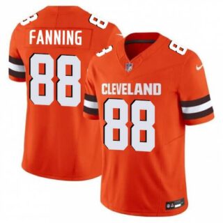 Men's Cleveland Browns #88 Fanning Orange 2025 Vapor Limited Football Stitched Jersey
