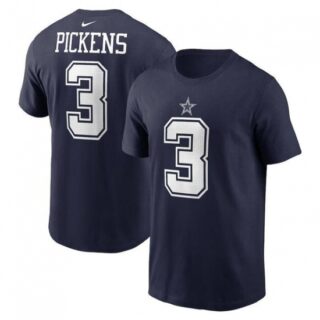 Men's Dallas Cowboys #3 George Pickens Navy T-Shirt