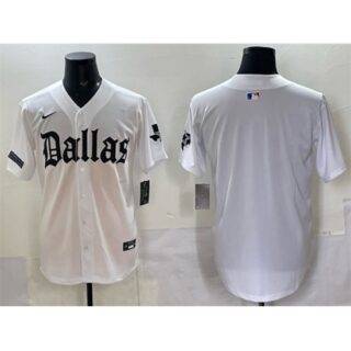 Men's Dallas Cowboys Blank White 'Gothic Lone Star Edition' Limited Stitched Baseball Jersey