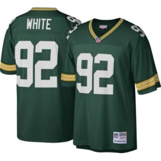 Men's Green Bay Packers #92 Reggie White Mitchell & Ness 1996 Throwback Green Jersey