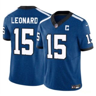 Men's Indianapolis Colts #15 Riley Leonard Blue 2025 F.U.S.E. Throwback Vapor Limited Football Stitched Jersey