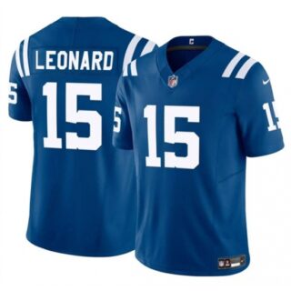 Men's Indianapolis Colts #15 Riley Leonard Blue 2025 F.U.S.E. Vapor Limited Football Stitched Jersey