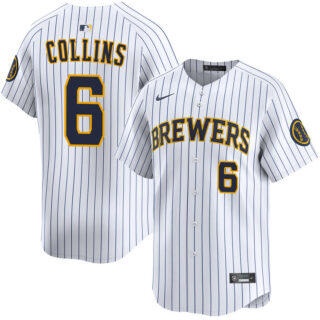 Men's Milwaukee Brewers #6 Isaac Collins Alternate White Limited Jersey