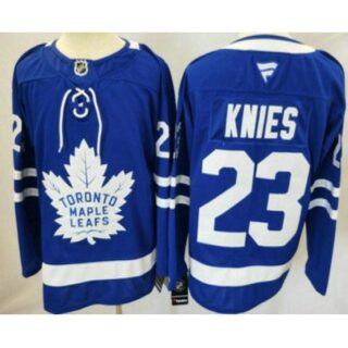 Men's Toronto Maple Leafs #23 Matthew Knies Blue Authentitc Jersey