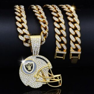 Raiders 20inch Necklace helmet Gold