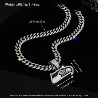Seahawks 20inch Necklace Silver