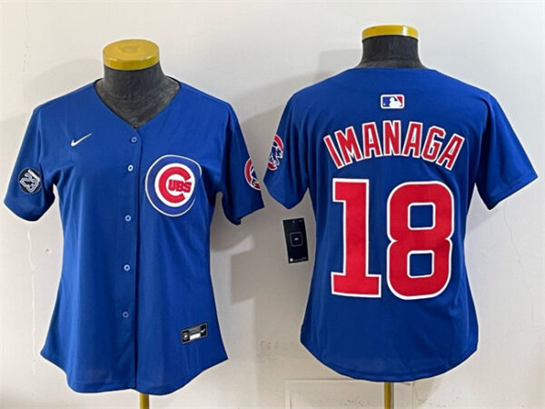 Women's Chicago Cubs #18 Shota Imanaga Royal 'Ryne Sandberg Tribute' Vapor Limited V2 Stitched Baseball Jersey(Run Small)