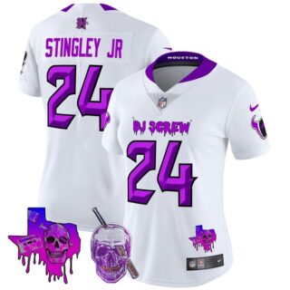 Women's Houston Texans #24 Derek Stingley Jr. White F.U.S.E. DJ Screw Vapor Limited Stitched Football Jersey (Run Small)