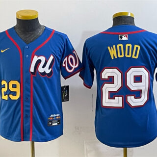Women's National League #29 James Wood Blue 2025 All-Star Edition Limited Stitched Baseball Jersey(Run Small)