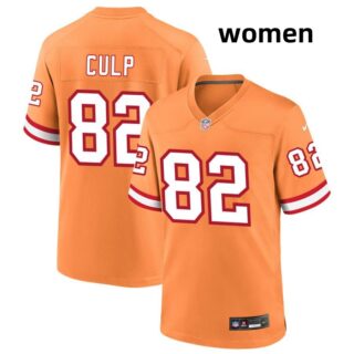 Women Tampa Bay Buccaneers #82 Devin culp Orange Vapor Limited Stitched Jersey