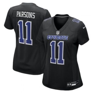 Women's Nike Dallas Cowboys #11 Micah Parsons Carbon Black Fashion Game Jersey