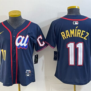 Youth American League #11 Jose Ramirez Navy 2025 All-Star Edition Limited Stitched Baseball Jersey