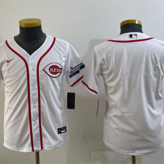 Youth Cincinnati Reds Blank White 2025 Speedway Classic Stitched Baseball Jersey