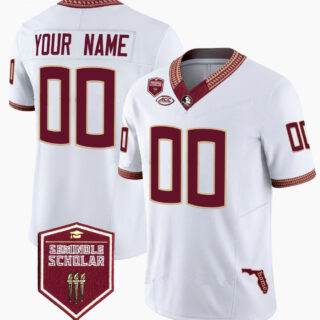 Custom Men's Florida State Seminoles White Stitched Jersey