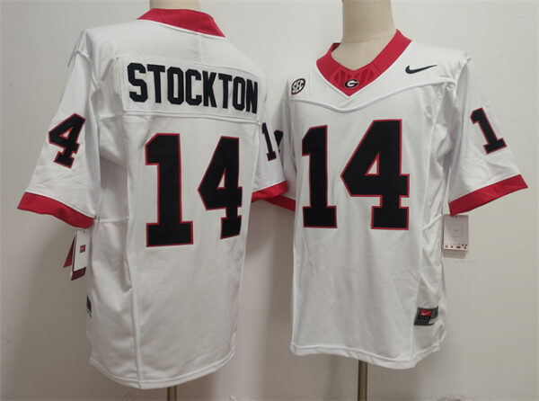 Georgia Bulldogs #14 Gunner Stockton White 2024 F.U.S.E. Stitched Jersey